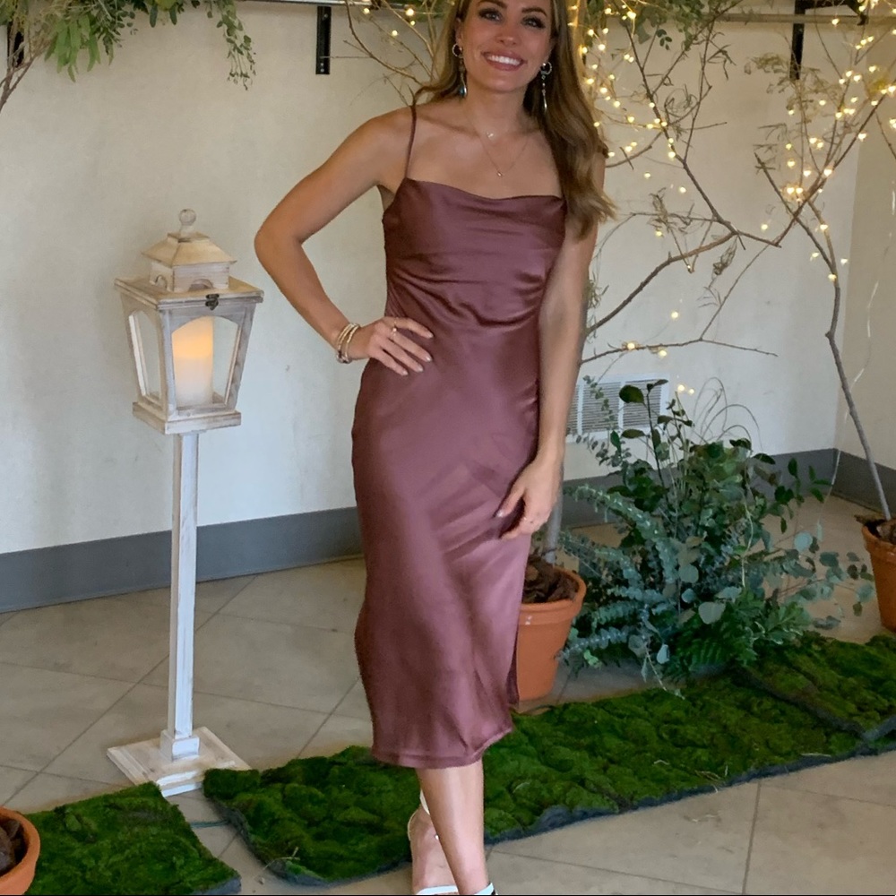 Express Brown Satin Dress
